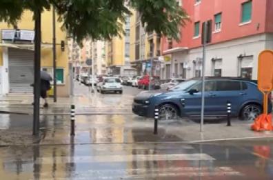 Maltempo a Cagliari, grandine e forte pioggia