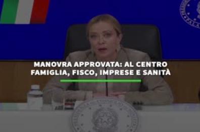 Meloni illustra la Manovra: al centro famiglia, fisco, imprese e sanita'