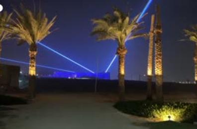 Grand Egyptian Museum, piramidi di Giza illuminate in vista dell'inaugurazione Grand Egyptian Museum, piramidi di Giza illuminate in vista dell'inaugurazione