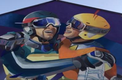 Milano, nuovo murale di Smoe sugli sport invernali Milano, nuovo murale di Smoe sugli sport invernali