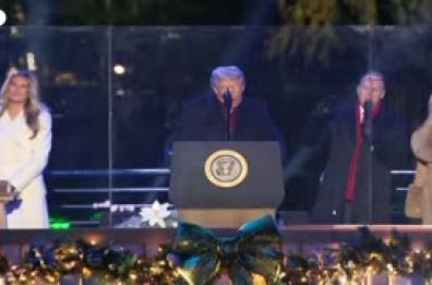 Trump e Melania illuminano l'albero di Natale a Washington