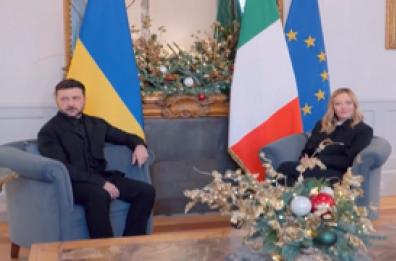 Italia-Ucraina, Meloni riceve Zelensky a palazzo Chigi Italia-Ucraina, Meloni riceve Zelensky a palazzo Chigi