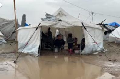 Allagate Gaza City e il campo profughi Al-Zawaida per le forti piogge Allagate Gaza City e il campo profughi Al-Zawaida per le forti piogge