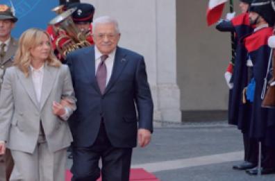 Roma, Meloni riceve Abu Mazen a palazzo Chigi Roma, Meloni riceve Abu Mazen a palazzo Chigi