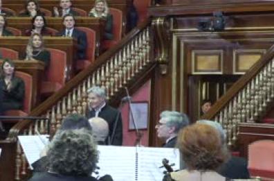 Claudio Baglioni incanta il Senato, c'e' anche Mattarella