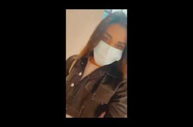 Allarme coronavirus, Belen Rodriguez con la mascherina