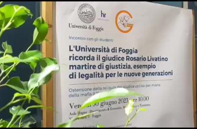 Foggia ricorda il giudice Livatino, esempio di fede, impegno  e legalità