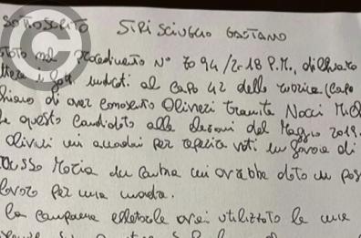 Il figlio del boss Strisciuglio dal carcere: «Ho preso soldi per i voti da Olivieri, mi promise lavoro per mia madre»
