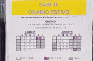 Bari Mungivacca, l’ufficio postale va in ferie: «Ad agosto aperto solo tre giorni a settimana»
