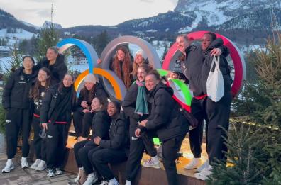 Volley, le ragazze di Conegliano in visita a Casa Italia a Cortina
