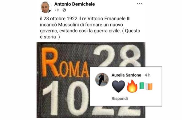Bari, consigliere di FdI scrive «post nostalgico» sulla marcia su Roma: sotto al post cuori neri e omaggi Bari, consigliere di FdI scrive «post nostalgico» sulla marcia su Roma: sotto al post cuori neri e omaggi