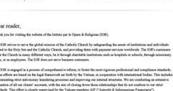 Vatican bank launches Internet site to publish balance ...