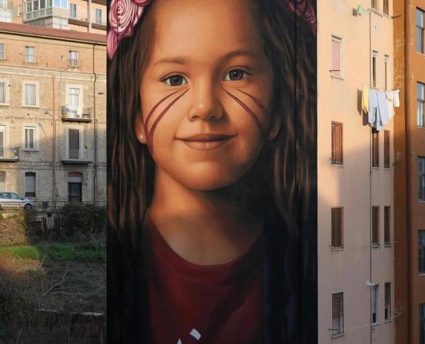 Completato a Potenza il murale di Jorit dedicato a Gaza