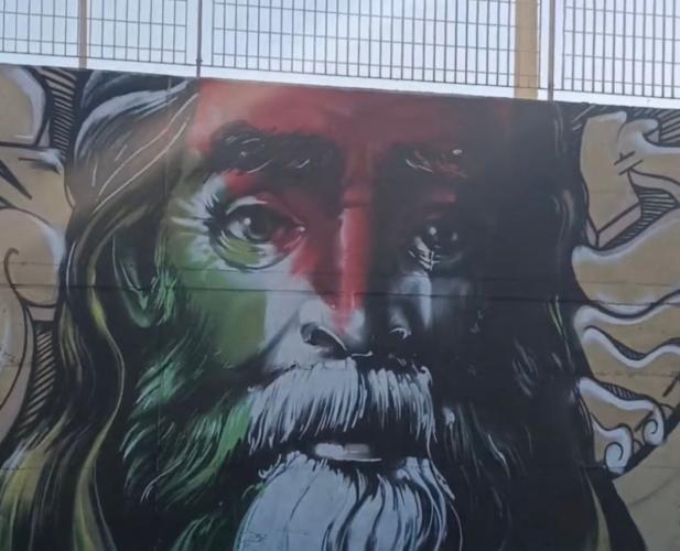 Ecco il San Nicola &laquo;palestinese&raquo;: a Bari il murale che unisce street art e messaggio per Gaza