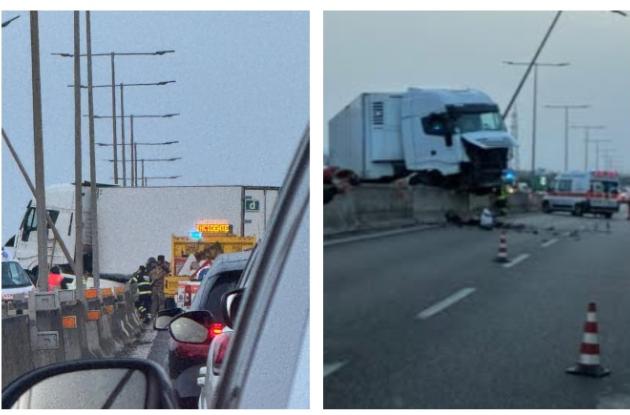 Bari, tir sfonda il guardrail e travolge tre auto sulla SS16: traffico in tilt Bari, tir sfonda il guardrail e travolge tre auto sulla SS16: traffico in tilt