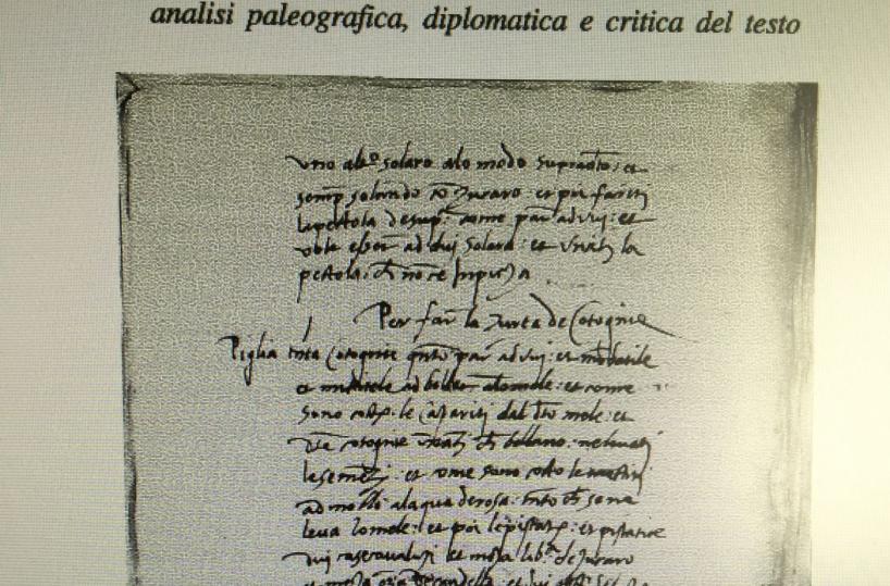 pagina ricettario del 1524 con ricette lucane