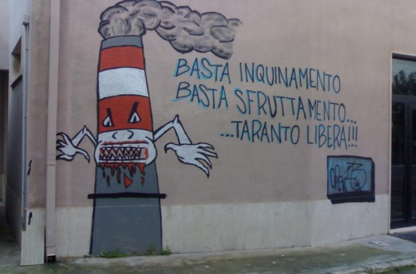 murales a Taranto contro l'inquinamento