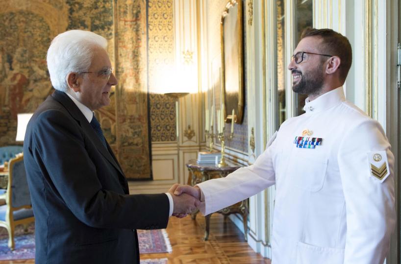 Salvatore Girone e il presidente Mattarella