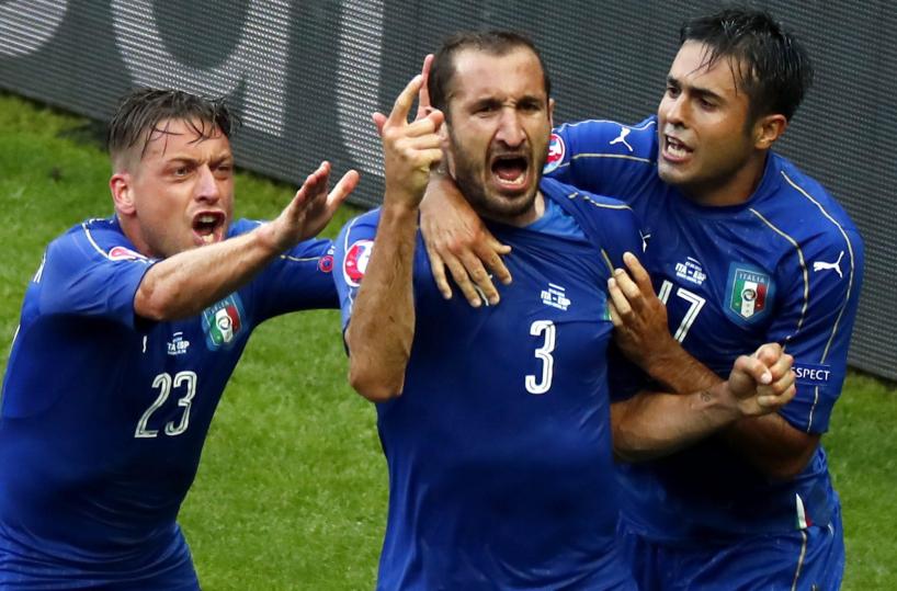 Euro 2016 Chiellini gol contro la Spagna