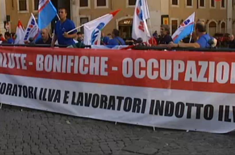 presidio lavoratori Ilva a Roma