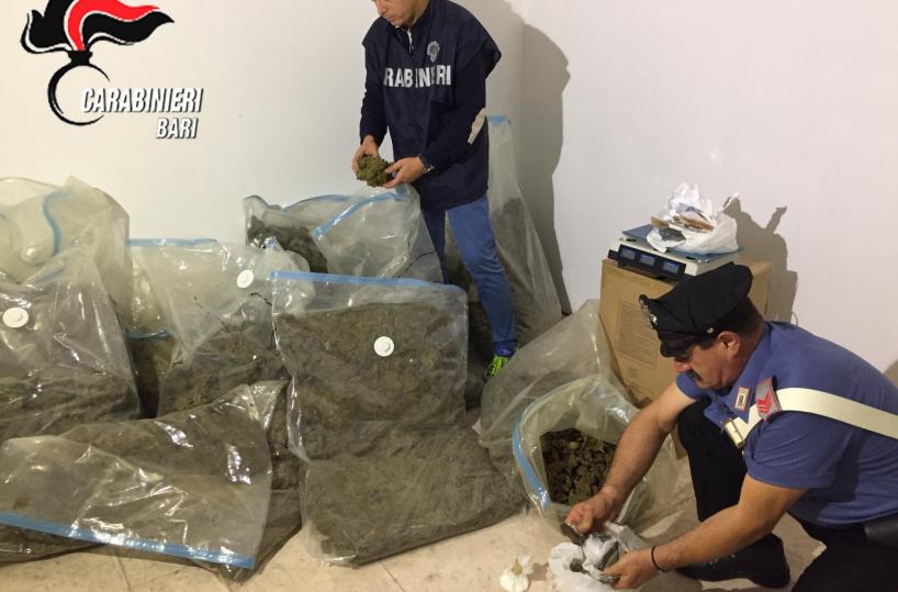 Nascondeva nel box auto  80 chilogrammi di droga arrestato un 30enne