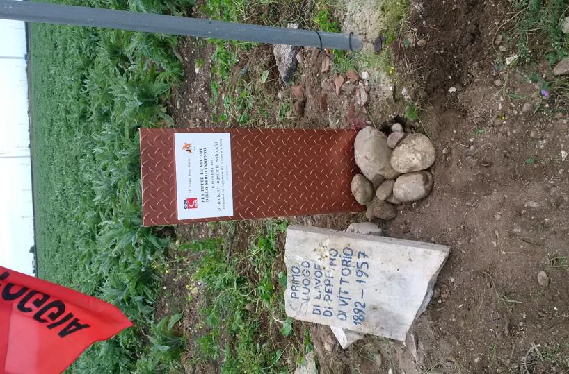 Cerignola, trovata in terrenola stele di Peppino Di Vittorio