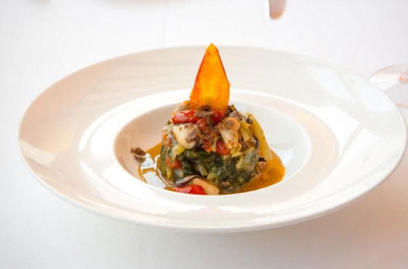 Bietoline, cozze, pomodori datterini e bottarga di tonno
