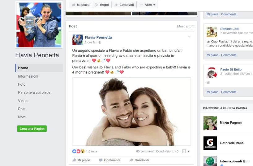 Flavia Pennetta facebook