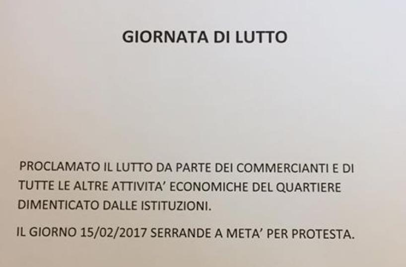 Bari, commerciantidel Libertà celebranoil loro «funerale»