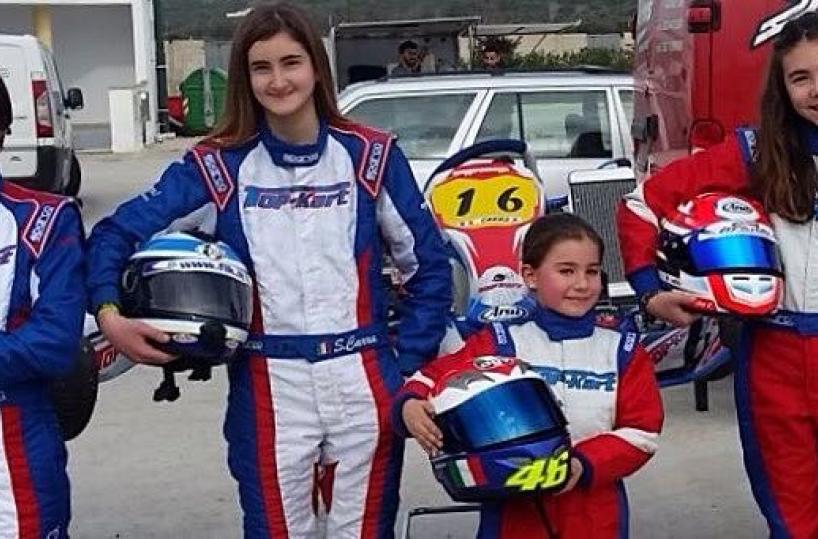 Le quattro moschettiere  della Puglia  in pista con i kart a caccia di successi