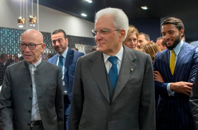 Salone del Mobile, Mattarellavisita lo stand di Natuzzi