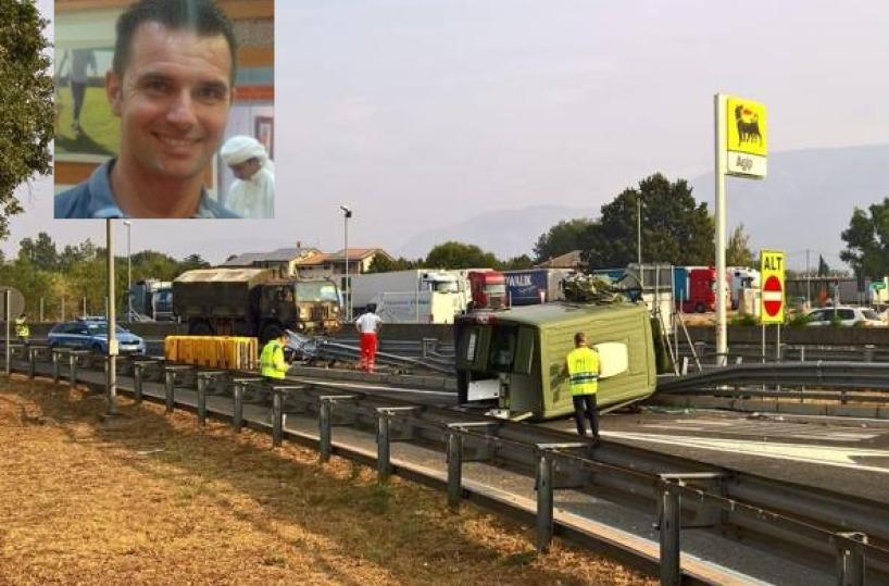 Si ribalta mezzo dell'Esercitomuore militare pugliese nel Lazio