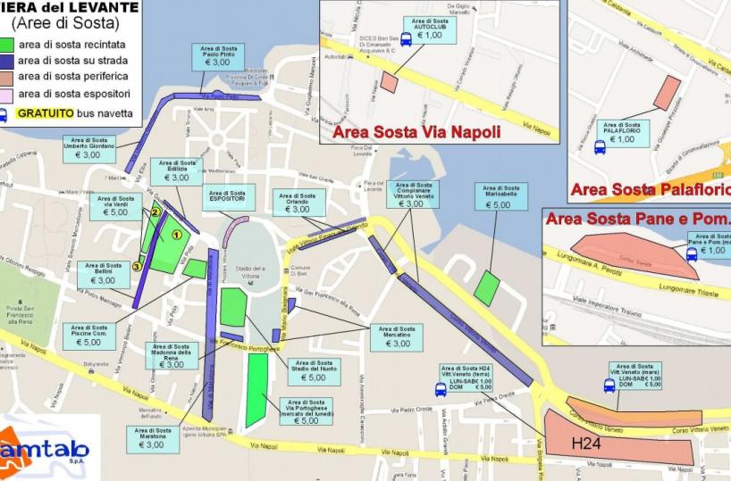Traffico Fiera del Levantedove parcheggiare e i costi