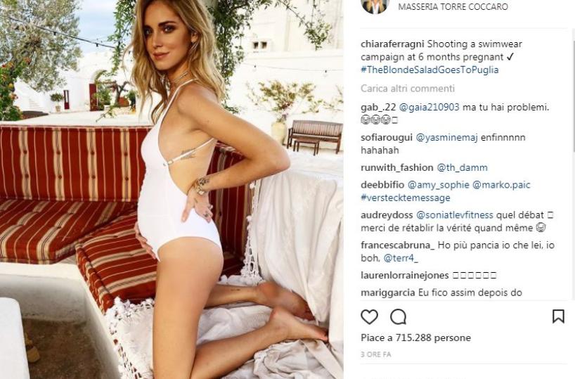 Chiara Ferragni posa in Puglia foto col pancione su Instagram