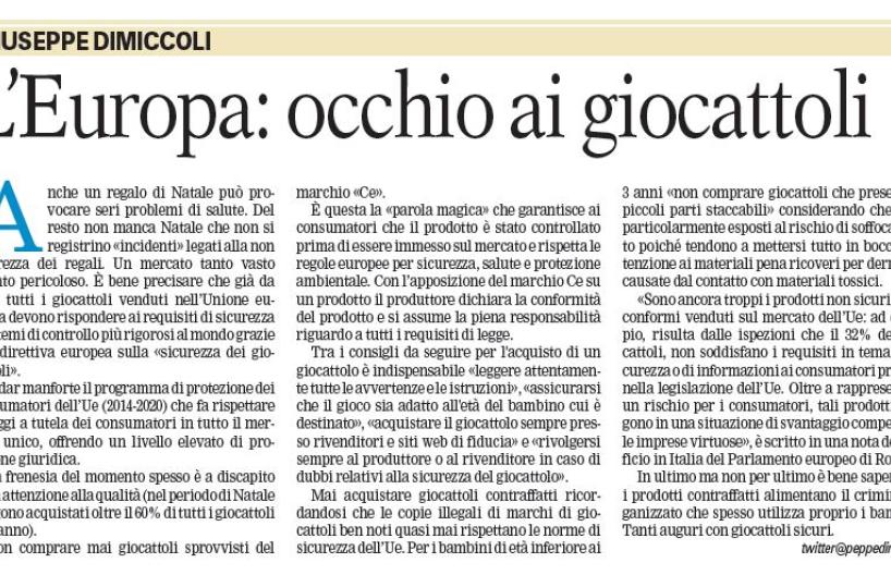 Giocattoli di Natale e Ue