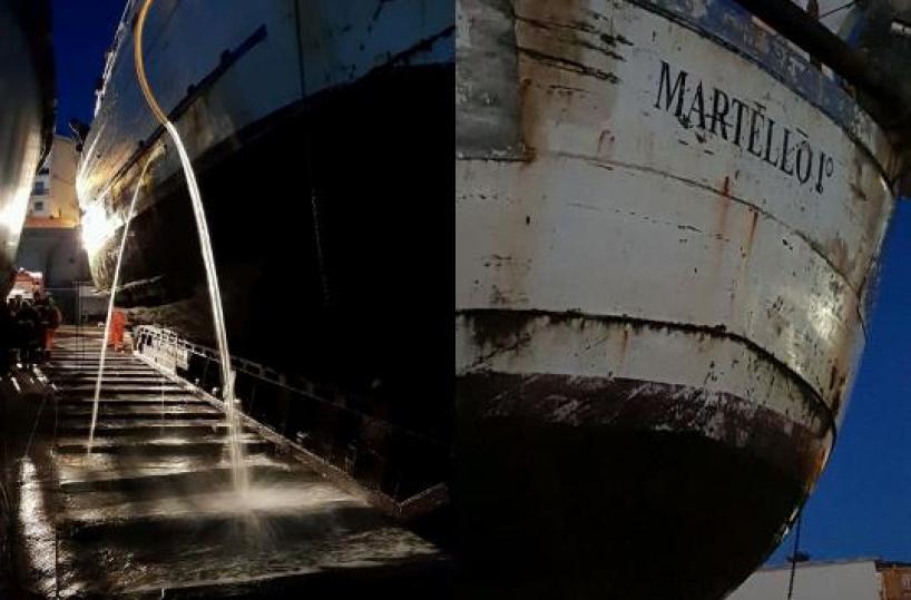 Termoli, un pescherecciodi Manfredonia urta banchina