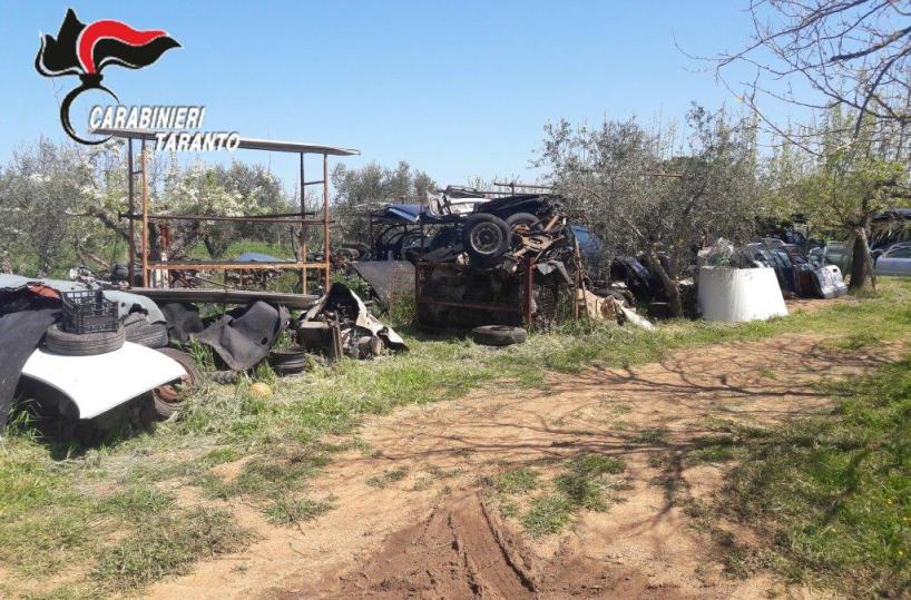 Rottami, si auto, pneumaticisequestrata discarica abusiva