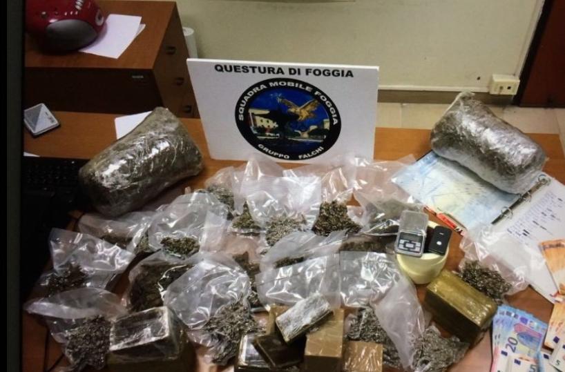 Sequestrati nove chili droga a Foggia