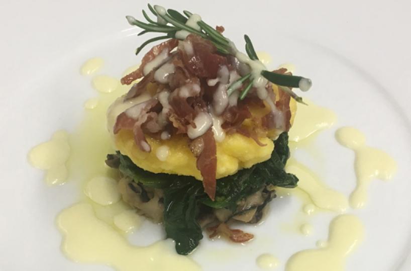 Ricette Puglia - Ovetto in crosta di semola con cardoncelli e capocollo di Martina - A cura dello chef Michele D'Agostino
