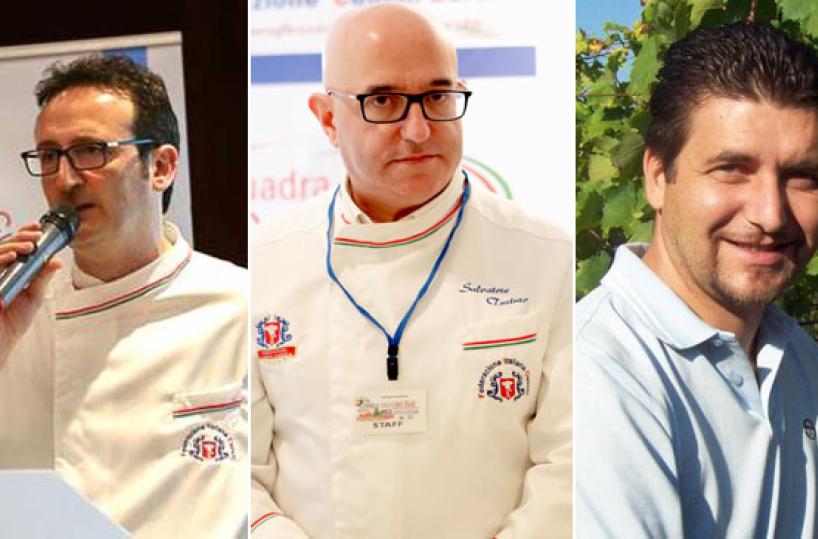 Chef Rocco Pozzulo, chef Salvatore Turturo e l'enologo Massimo Tripaldi