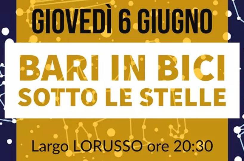 Bari, va in bici sotto le stelle: il 6 giugno in Largo Lorusso 