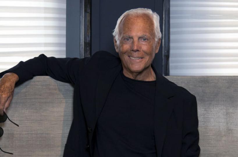 Lo stilista Giorgio Armani