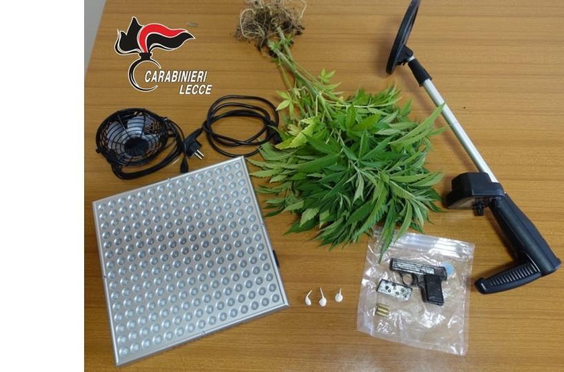 Lecce, nascondeva cocaina e marijuana sul terrazzo e pistola in camera: arrestato