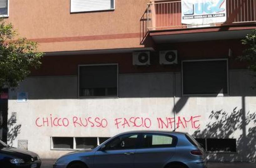 Taranto, scritta contro dirigente Ugl: «Chicco Russo fascio infame»