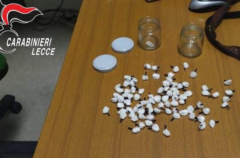 Squinzano, 27enne pizzicato con 84 dosi di cocaina
