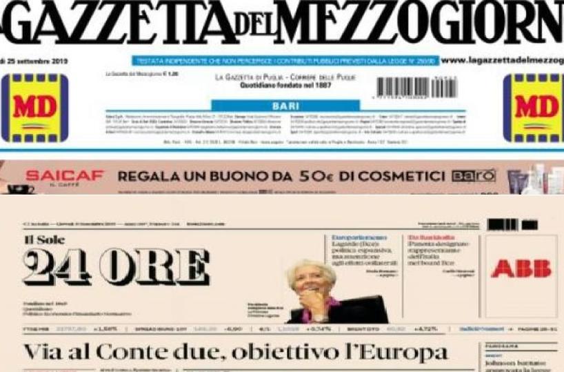 Editoria, venerdì la «Gazzetta» insieme al «Sole 24 ore»