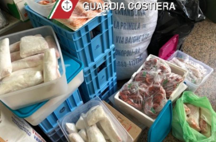 Prodotti ittici conservati male: sequestrati 3 quintali e mezzo di pesce tra Bari, Monopoli e Polignano