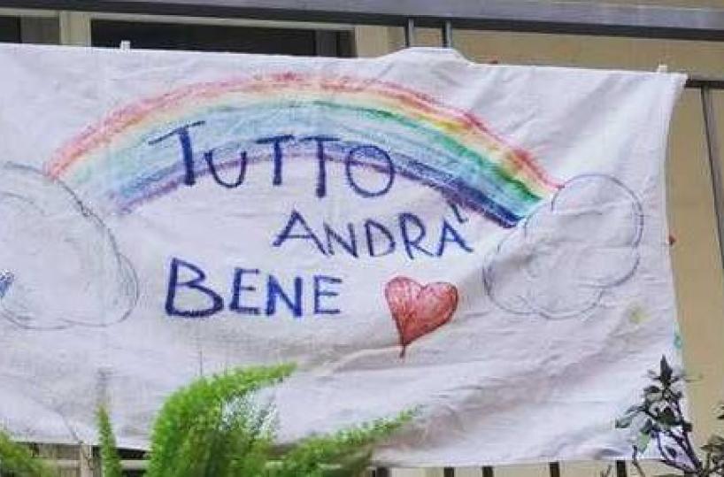 Modugno, #andràtuttobene arcobaleno sui balconi 