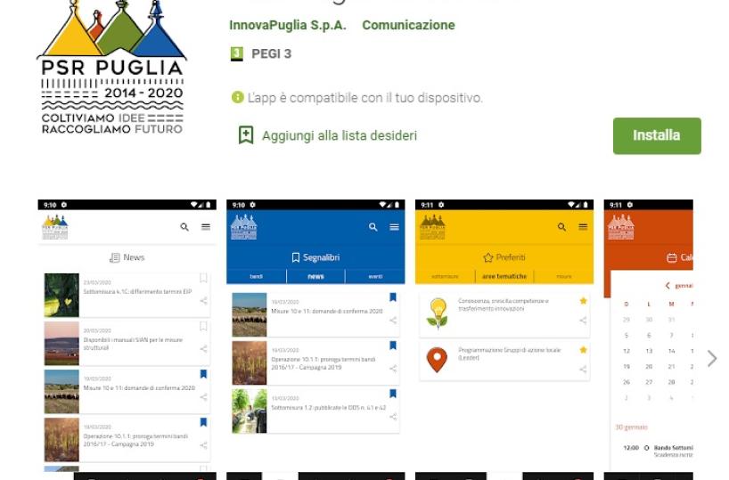 Psr Puglia, operativa App per smartphone e tablet