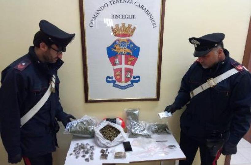 Bisceglie, custodiva 1,5 kg di droga: arrestato un ventenne